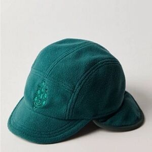 Free People Movement Buti Fleece Earflap Ball cap NWOT Green